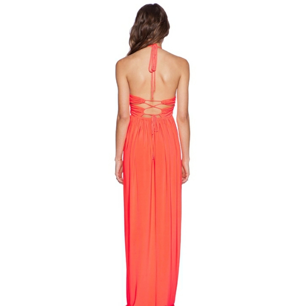 Revolve Neon Coral Maxi Dress